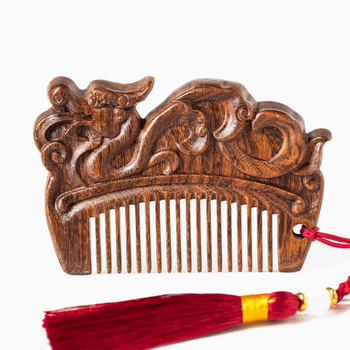 Ξύλινη χτένα από σανδαλόξυλο με χάραξη λογότυπου, μασάζ για τα μαλλιά
