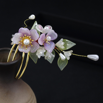 Hanfu stílusú fejfedő hajfésű, retro női ékszer, ötvözet, 2024 tavasz