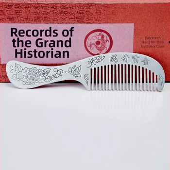 Metallist kamm pika käepideme, etnilise stiiliga, unisex, elektroplaadimise viimistlus, loomade/tähtkujude kujundus, suve 2024 väljaanne