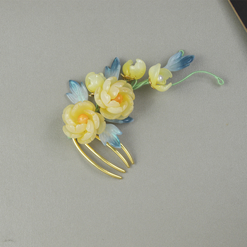 Hajcsat virágmotívummal, Han-dinasztia vintage stílus, kézzel készült, Jiangxi eredet, 2025 ősz kiadás