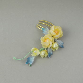 Hajcsat virágmotívummal, Han-dinasztia vintage stílus, kézzel készült, Jiangxi eredet, 2025 ősz kiadás