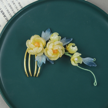 Hajcsat virágmotívummal, Han-dinasztia vintage stílus, kézzel készült, Jiangxi eredet, 2025 ősz kiadás