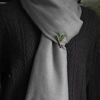 Бамбукова брошка в стил Китайски ретро, унисекс | цинкова сплав, MAINIU/McNew, маслена обработка, декоративна