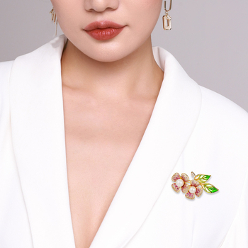 Bakrena broš u obliku cvijeta, elektroplatiranje, korejski stil, dekoracija i poklon