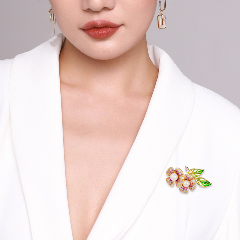 Bakrena broš u obliku cvijeta, elektroplatiranje, korejski stil, dekoracija i poklon