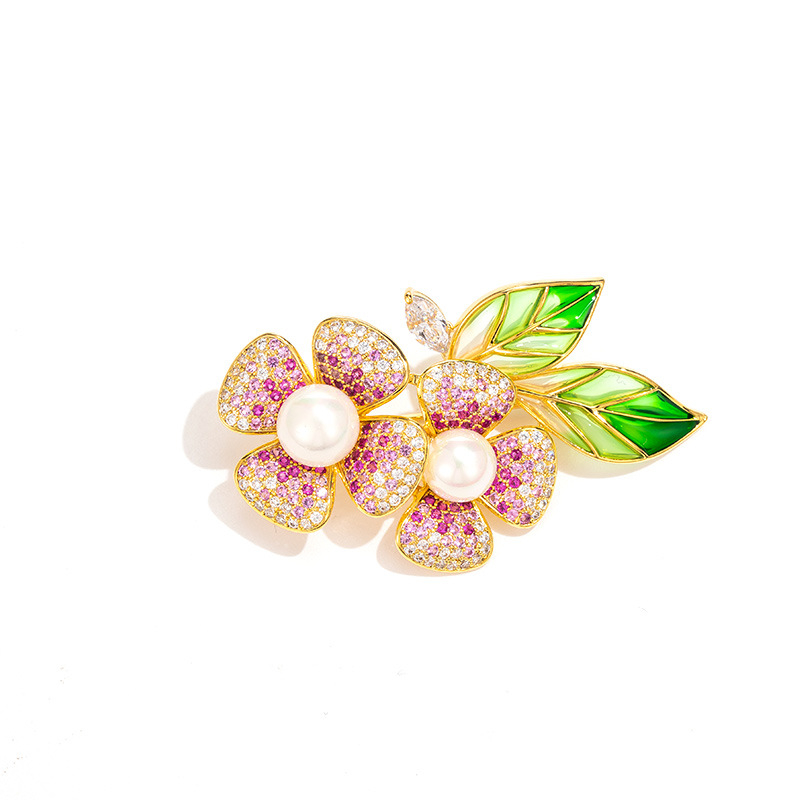 Bakrena broš u obliku cvijeta, elektroplatiranje, korejski stil, dekoracija i poklon