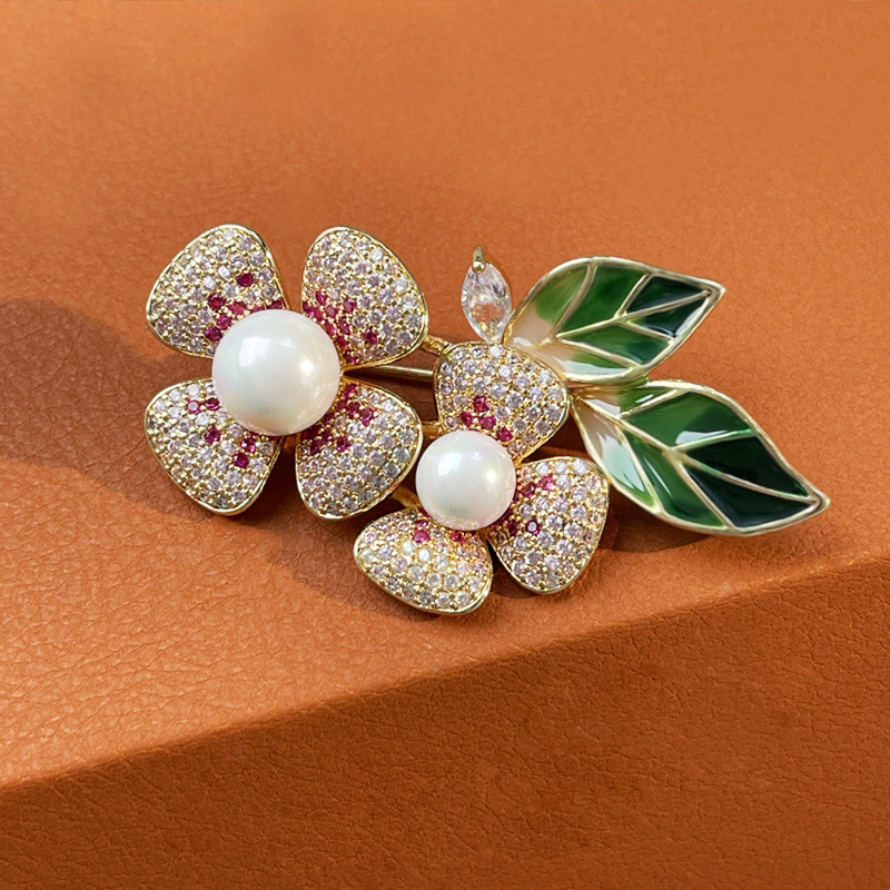 Bakrena broš u obliku cvijeta, elektroplatiranje, korejski stil, dekoracija i poklon
