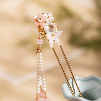 Ac de păr din aliaj, formă de fluture, stil vintage, lucrat manual