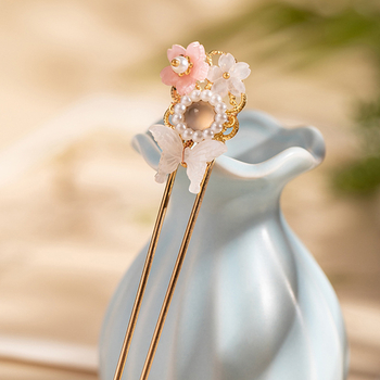 Ac de păr din aliaj, formă de fluture, stil vintage, lucrat manual