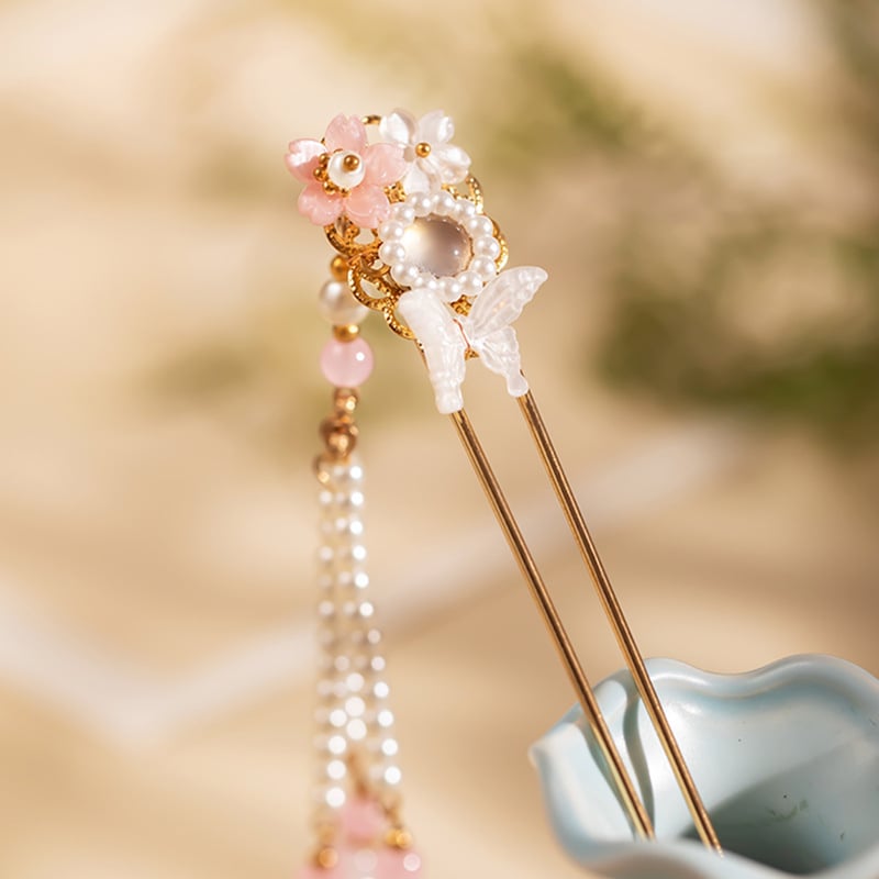 Ac de păr din aliaj, formă de fluture, stil vintage, lucrat manual