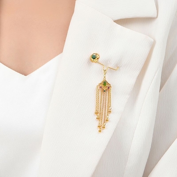 Broš s motivom Ruyi, kopča za šal i resica od Hetijanskog jadra – retro umjetnički stil, legura, elektroplatiranje