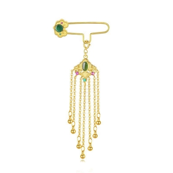 Broš s motivom Ruyi, kopča za šal i resica od Hetijanskog jadra – retro umjetnički stil, legura, elektroplatiranje