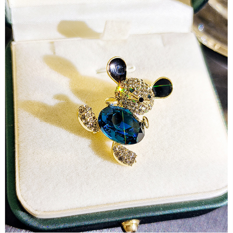 Broš s motivom medvjeda, zliatina, unisex, korejski stil