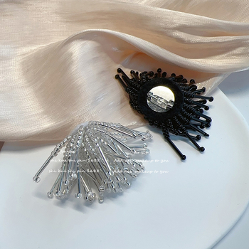 Ručno izrađena broš s cvijetom od perli i resicom – za žene, višestruka dekoracija dekolta, miješani materijali