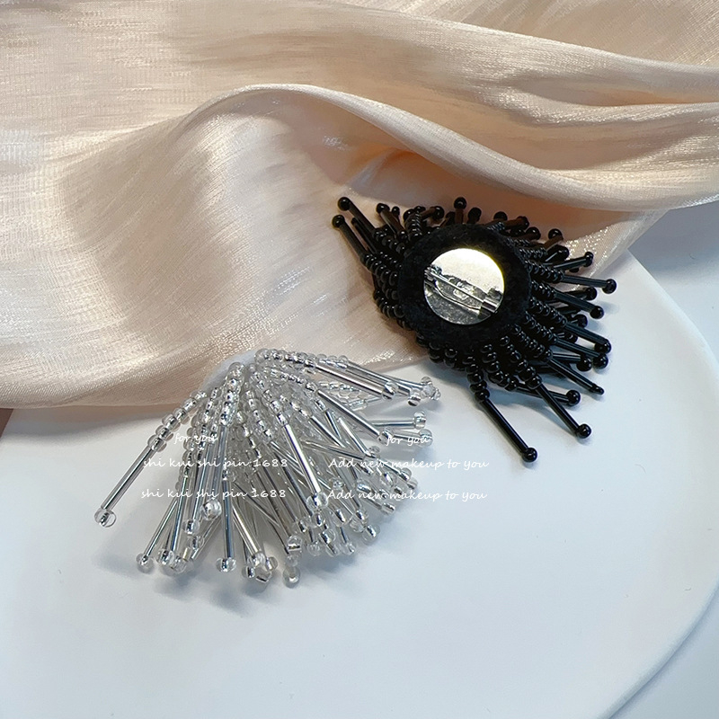 Ručno izrađena broš s cvijetom od perli i resicom – za žene, višestruka dekoracija dekolta, miješani materijali