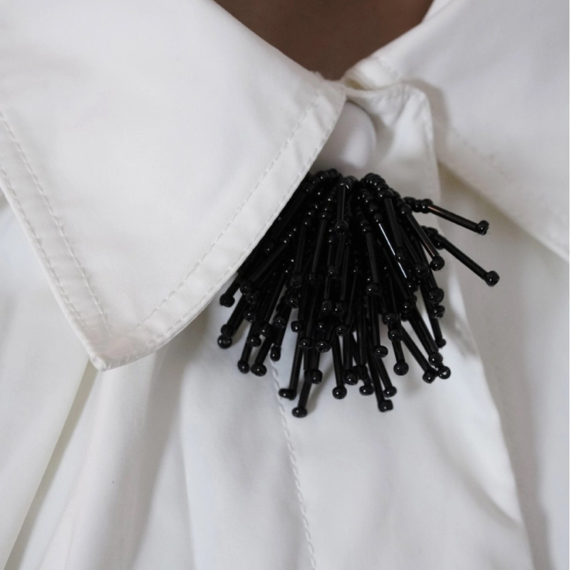 Ručno izrađena broš s cvijetom od perli i resicom – za žene, višestruka dekoracija dekolta, miješani materijali