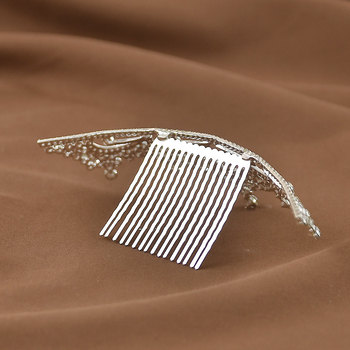 Детска корона за глава — сплав, принцесен стил, кристални акценти, електроплатина