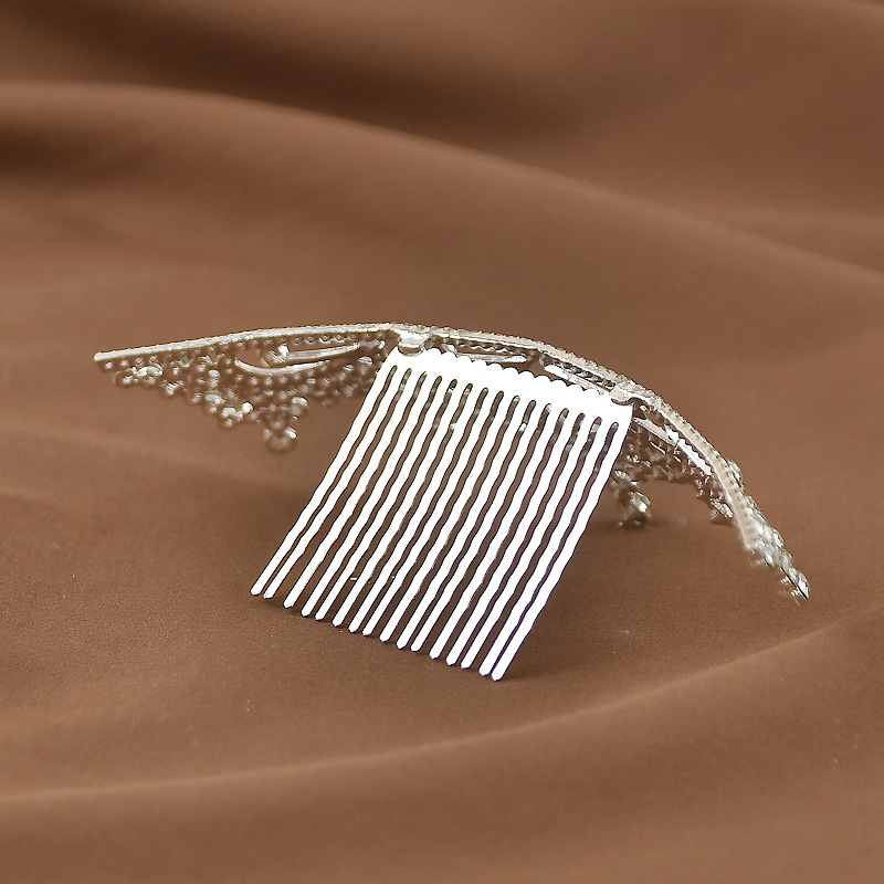 Детска корона за глава — сплав, принцесен стил, кристални акценти, електроплатина