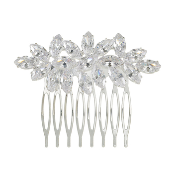 Гребен за коса с циркон, форма на корона, електроплакиране, за сватба, лято 2024