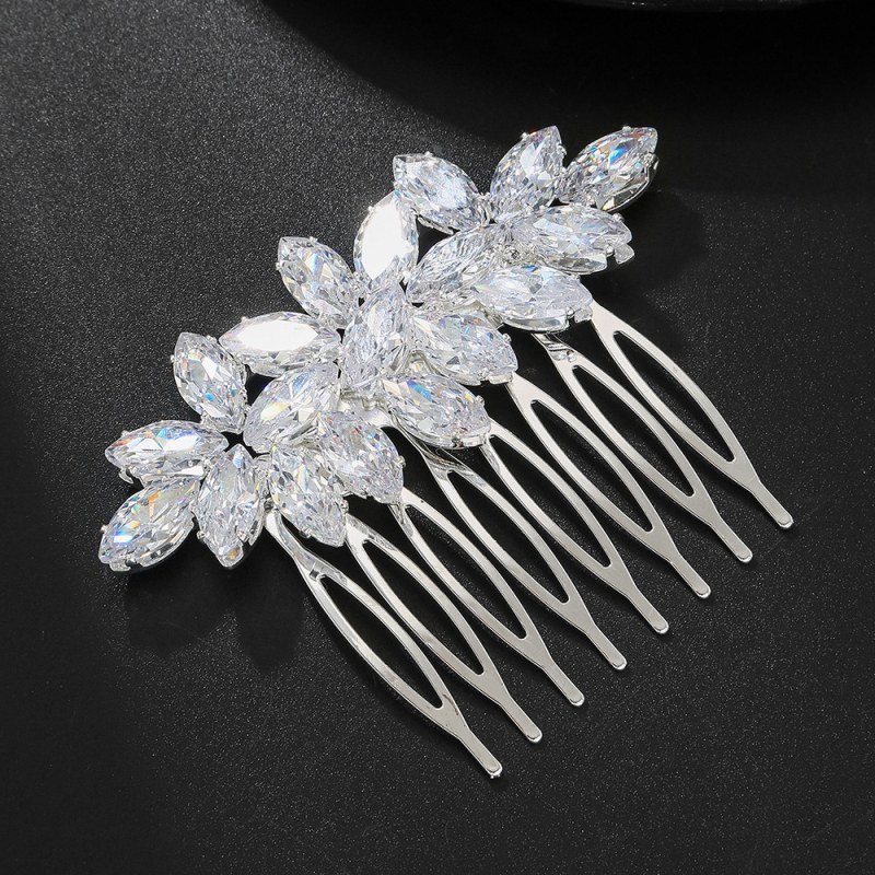 Гребен за коса с циркон, форма на корона, електроплакиране, за сватба, лято 2024