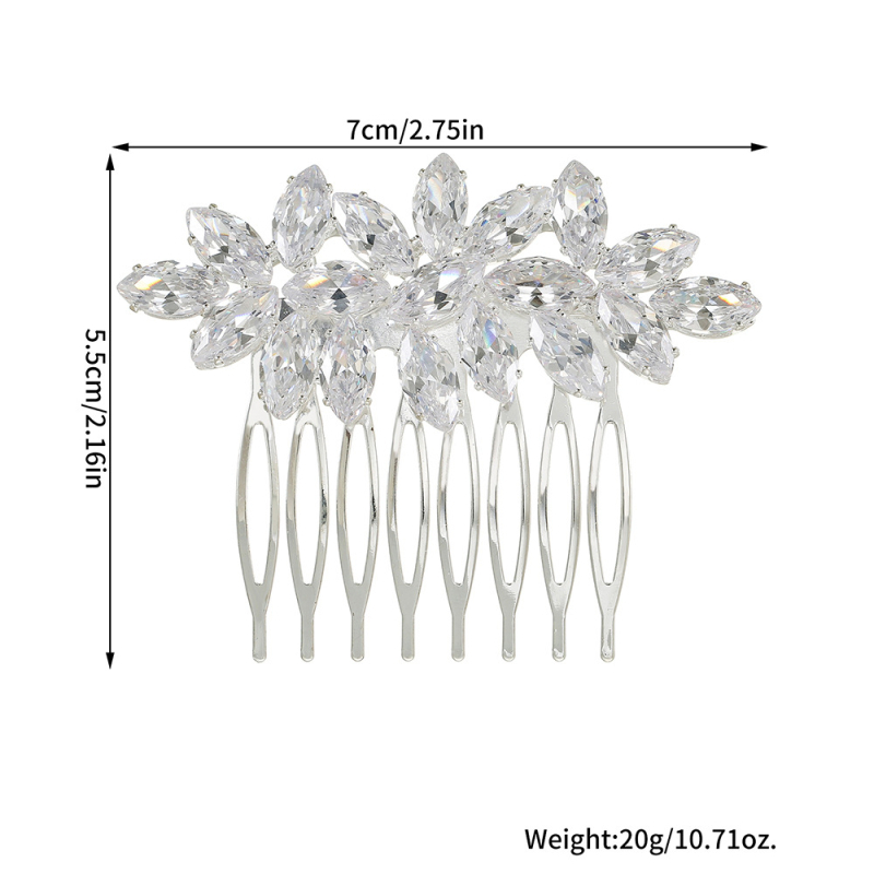 Гребен за коса с циркон, форма на корона, електроплакиране, за сватба, лято 2024