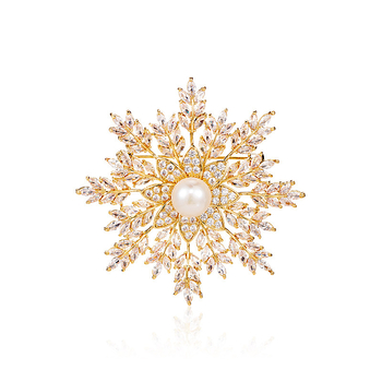 Broš s pahuljom snijega za corsage, dvostruka kopča za šal, elektroplakirani završetak, dizajn jesen 2023, stil Japan i Koreja