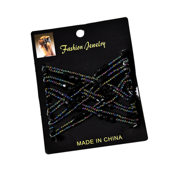 Kézzel készített gyöngyös, dupla soros, rugalmas hajcsat lányoknak