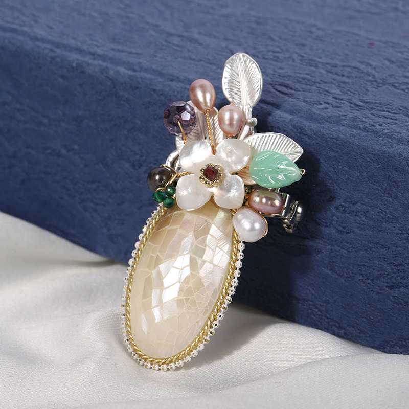 Korejski stil ručno izrađena broš na šal za žene - cvjetni dizajn, dekorativni dodatak