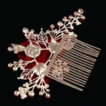 Fém hajdísz fejfedő – retro, etnikus és elegáns stílus; alkalmas esküvőre, születésnapra és fesztiválra; külön csomagolású; modell 806.