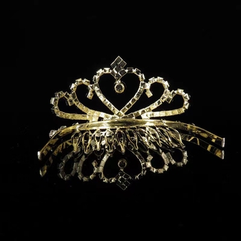 Fejfedő – Gyermekeknek koronás hajdísz strasszokkal, hercegnő stílus, elektroplatált bevonattal