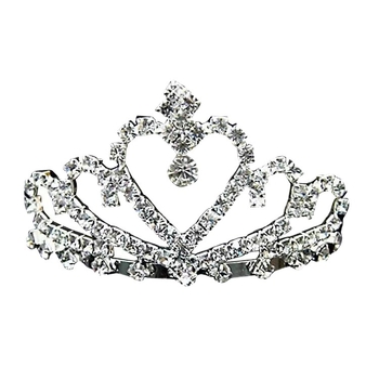 Fejfedő – Gyermekeknek koronás hajdísz strasszokkal, hercegnő stílus, elektroplatált bevonattal