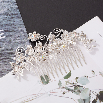 Esküvői hajfésű ötvözetből, Ghost kristályokkal, elektroplattált felülettel, hajkiegészítő, testreszabható feldolgozás