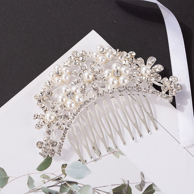 Esküvői hajfésű ötvözetből, Ghost kristályokkal, elektroplattált felülettel, hajkiegészítő, testreszabható feldolgozás