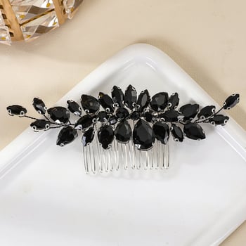 Menyasszonyi hajtű kristályokkal, virágos dizájn, elektroplakált felület