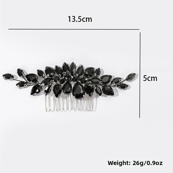 Menyasszonyi hajtű kristályokkal, virágos dizájn, elektroplakált felület