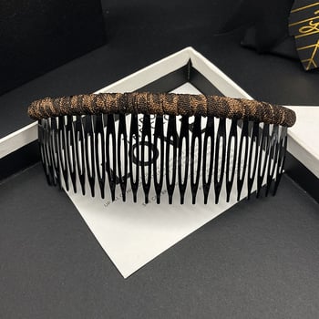 Clamă de păr vintage cu imprimeu leopard, formă U, cu cristale albe, materiale mixte