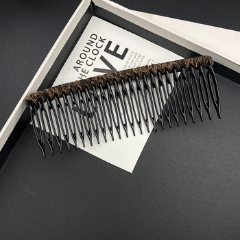 Clamă de păr vintage cu imprimeu leopard, formă U, cu cristale albe, materiale mixte