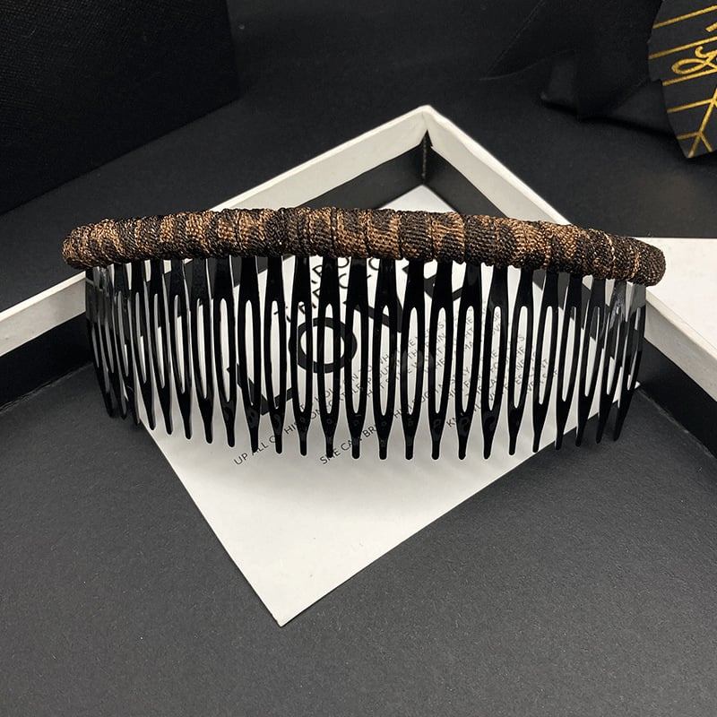 Clamă de păr vintage cu imprimeu leopard, formă U, cu cristale albe, materiale mixte