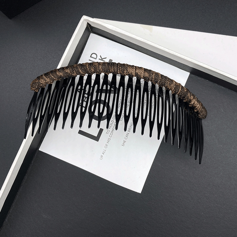 Clamă de păr vintage cu imprimeu leopard, formă U, cu cristale albe, materiale mixte