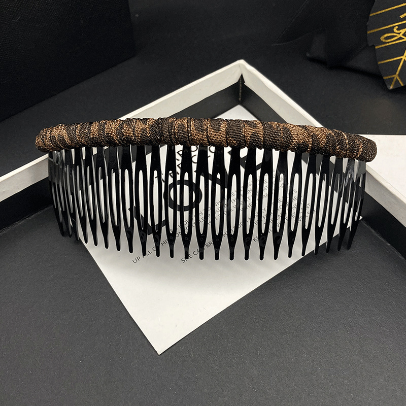 Clamă de păr vintage cu imprimeu leopard, formă U, cu cristale albe, materiale mixte