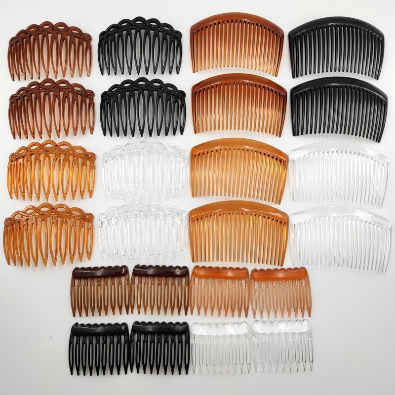 Set plastičnih češljeva za kosu (9-, 11-, 23- zubi); prirodni ženski stil; geometrijski oblik; ručna izrada