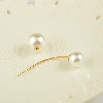 Dream Color Брошка с перли, извита с двойна глава за жени, електроплатирана