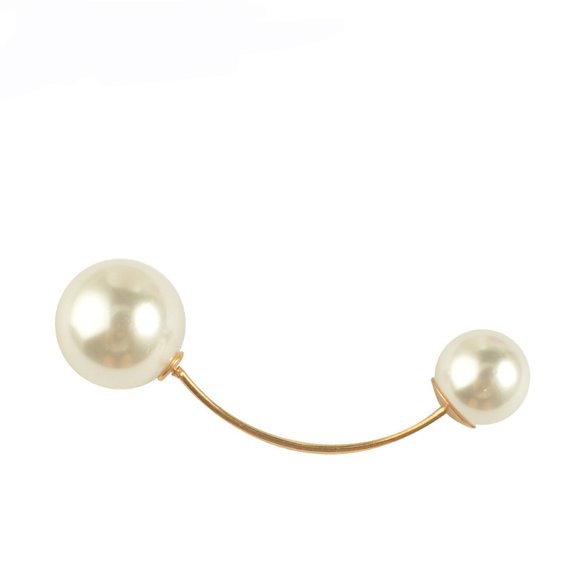 Dream Color Брошка с перли, извита с двойна глава за жени, електроплатирана