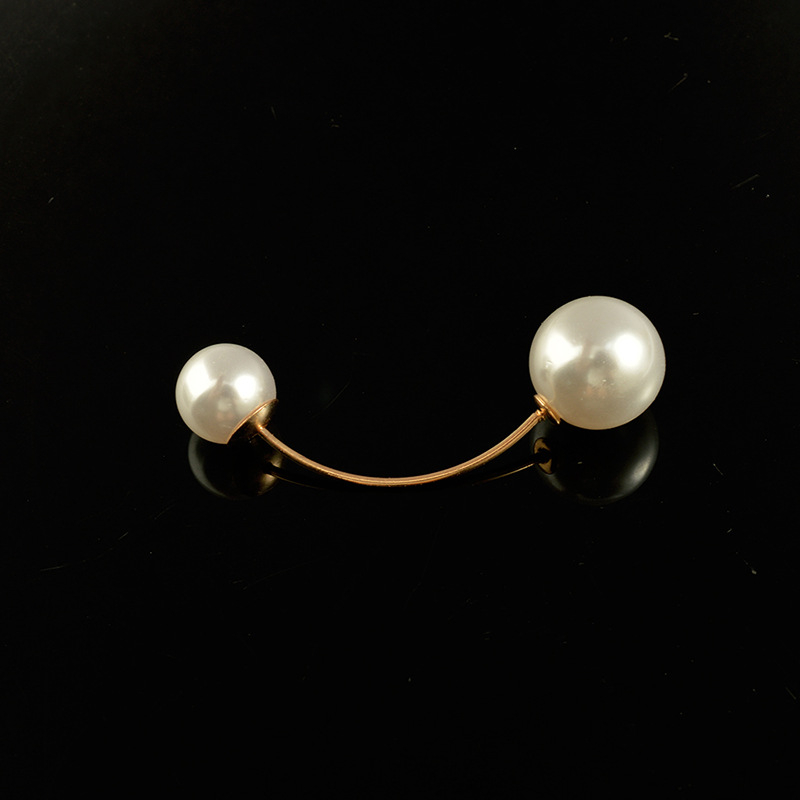 Dream Color Брошка с перли, извита с двойна глава за жени, електроплатирана