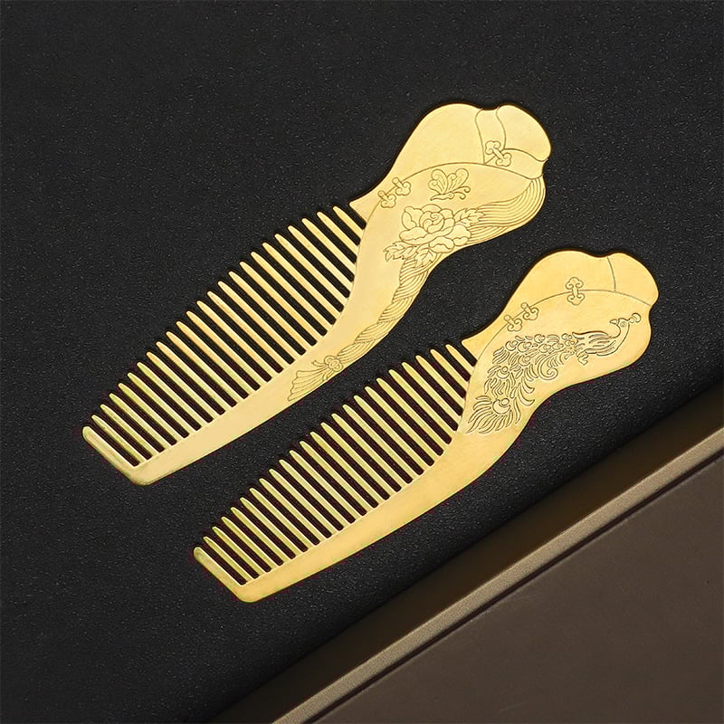 Sárgaréz hajfésű, cheongsam ihletésű, etnikai női stílus, szitázott felület, személyre szabható