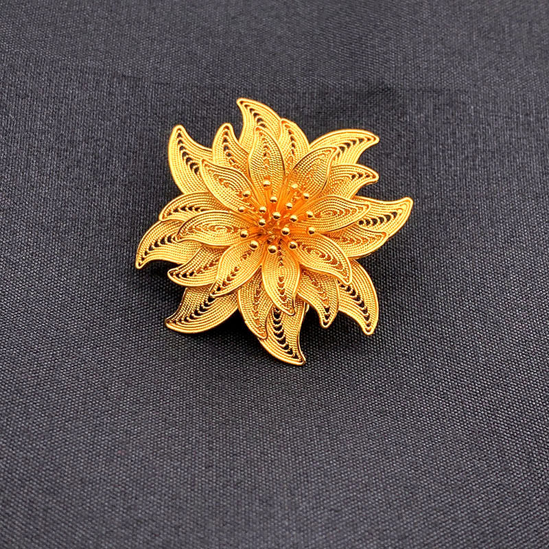 Filigranska cvjetna broš za odjeću, legura materijala, retro stil, ukrasni dodatak