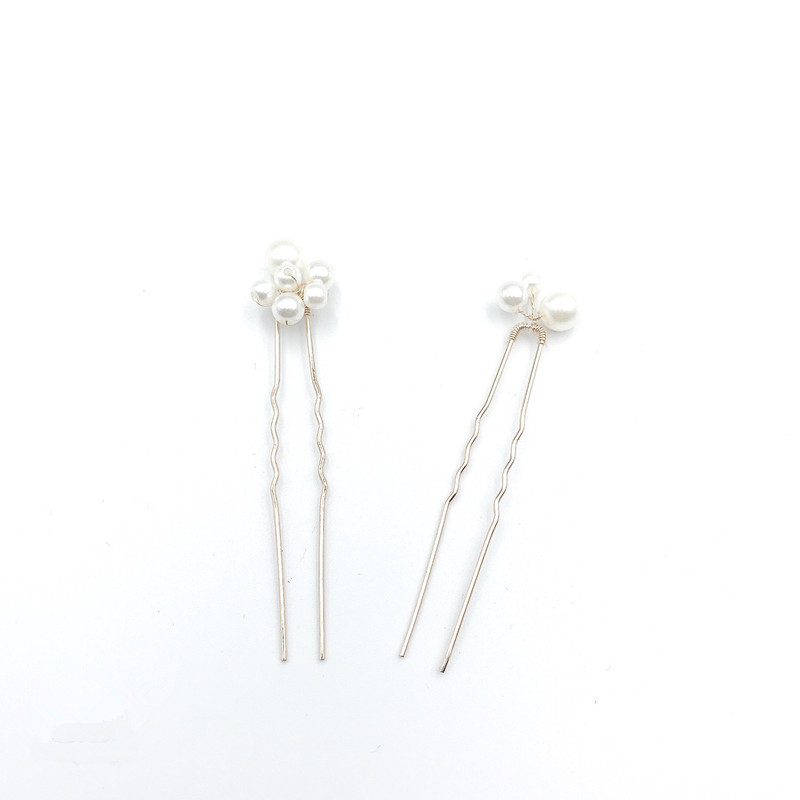 Kézzel készített gyöngy hajcsat, U-formájú dizájn, divat OL és koreai stílus, esküvői kiegészítő