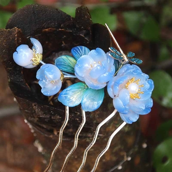 Ötvözetből készült hajcsat nőknek, fejfedő kiegészítő virágmotívummal, tavasz 2025