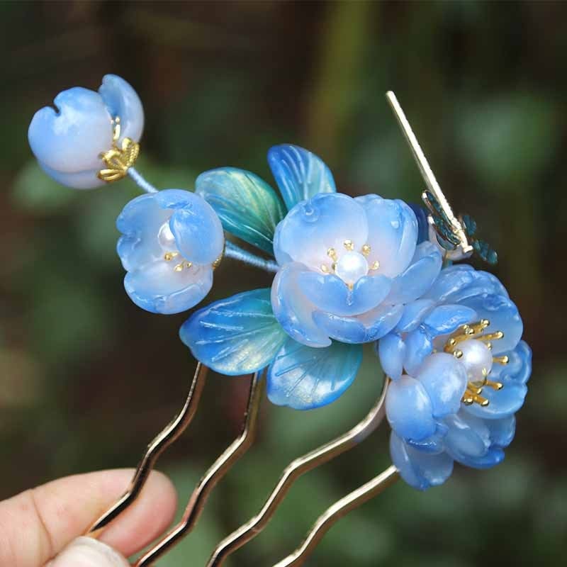 Ötvözetből készült hajcsat nőknek, fejfedő kiegészítő virágmotívummal, tavasz 2025