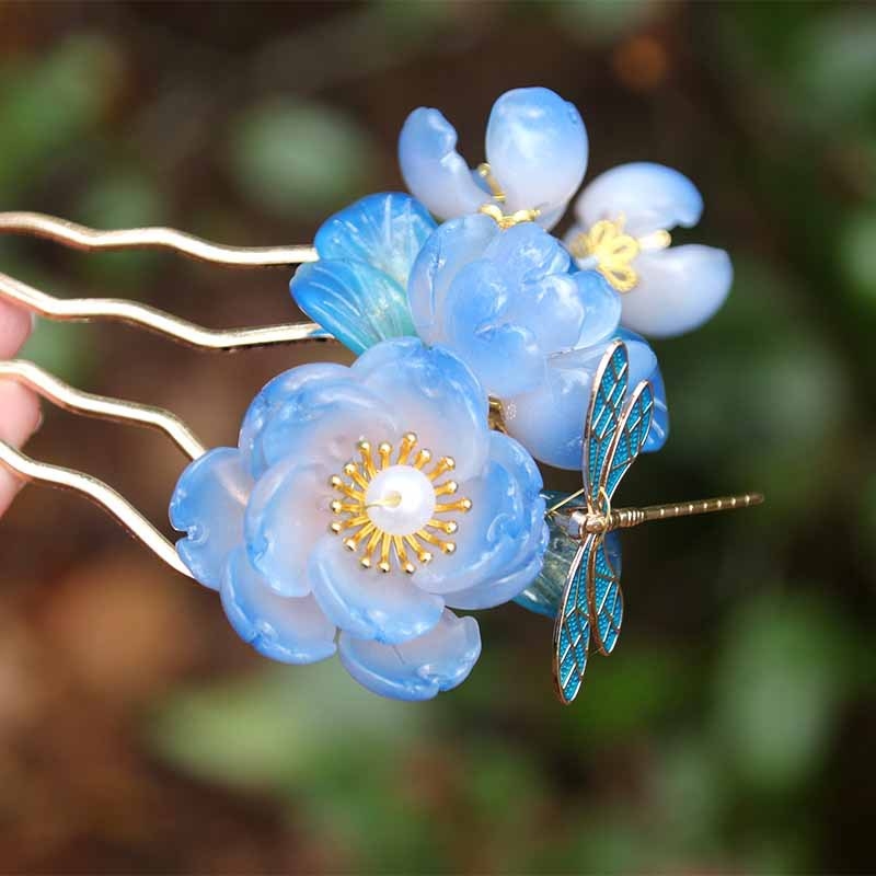 Ötvözetből készült hajcsat nőknek, fejfedő kiegészítő virágmotívummal, tavasz 2025